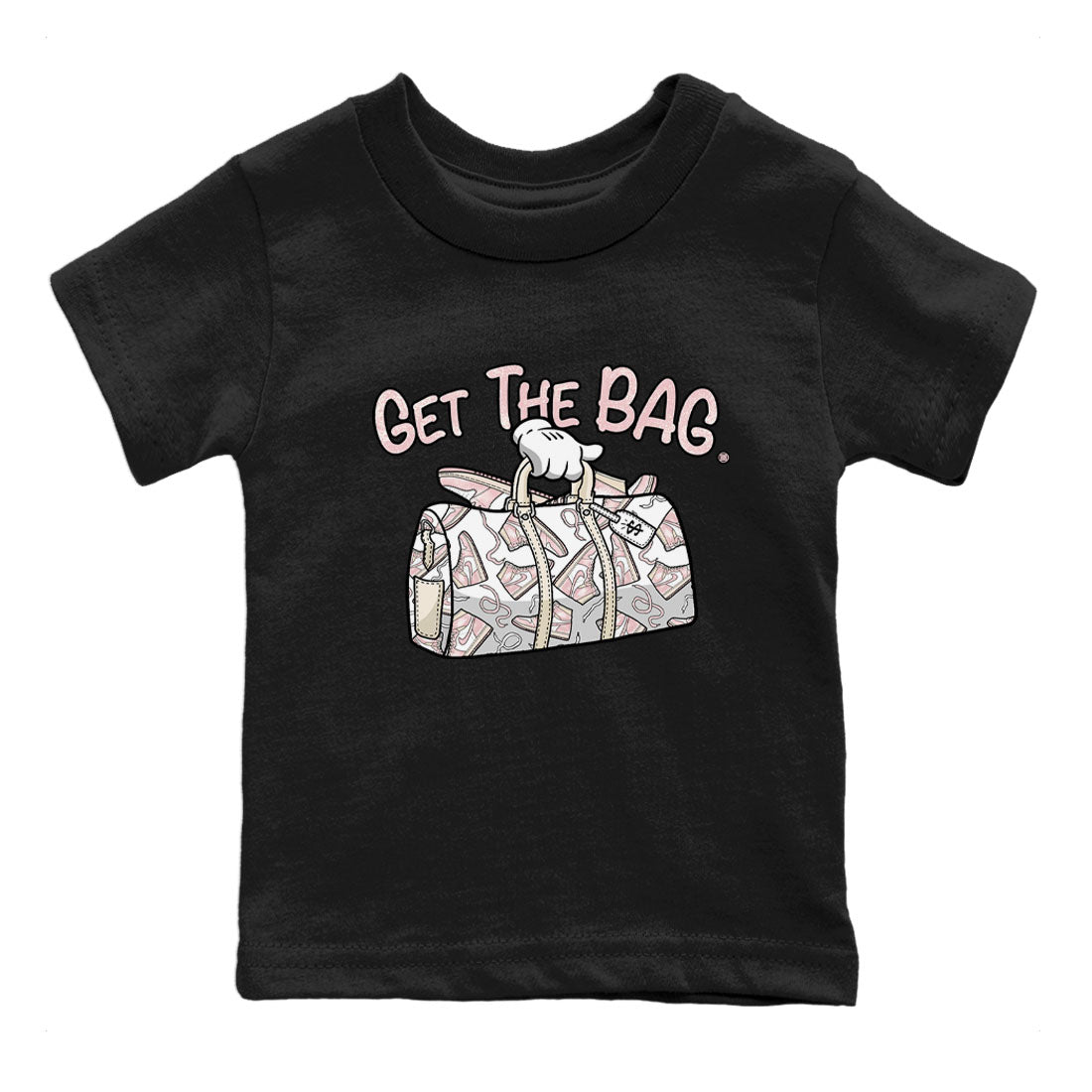 Air Jordan 1 Washed Pink Sneaker Match Tees Get The Bag Sneaker Tees Air Jordan 1 High OG WMNS Washed Pink Tees Kids Shirts Black 2