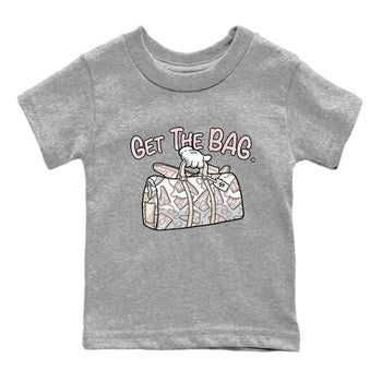 Air Jordan 1 Washed Pink Sneaker Match Tees Get The Bag Sneaker Tees Air Jordan 1 High OG WMNS Washed Pink Tees Kids Shirts Heather Grey 2