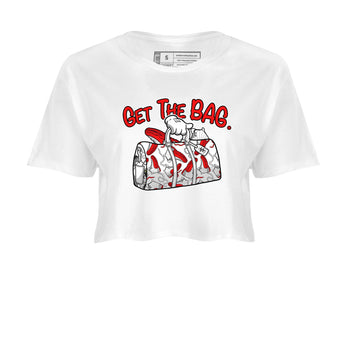 Air Jordan 12 Retro Cherry shirt to match jordans Get The Bag sneaker tees Air Jordan 12 Cherry SNRT Sneaker Release Tees Crew Neck T-ShirtWhite 2 Crop T-Shirt