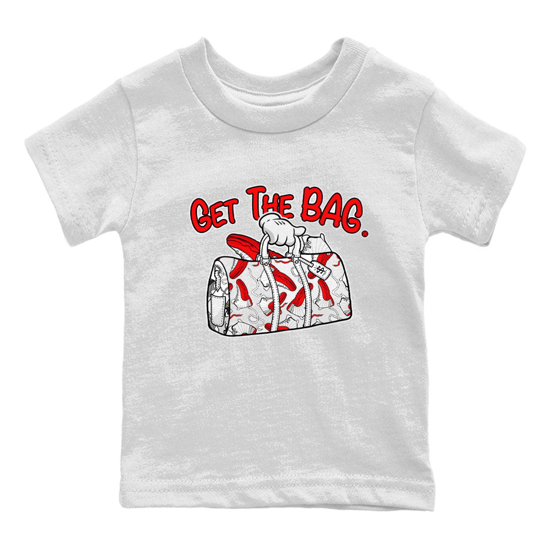 Air Jordan 12 Retro Cherry shirt to match jordans Get The Bag sneaker tees Air Jordan 12 Cherry SNRT Sneaker Release Tees Crew Neck T-ShirtBaby Toddler White 2 T-Shirt