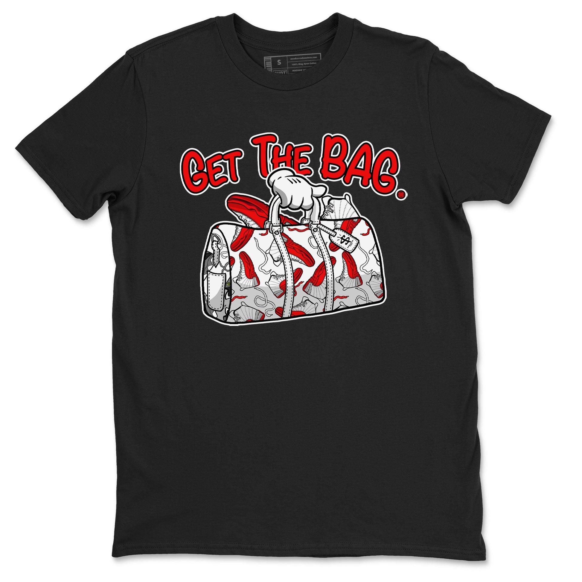 Air Jordan 12 Retro Cherry shirt to match jordans Get The Bag sneaker tees Air Jordan 12 Cherry SNRT Sneaker Release Tees Crew Neck T-ShirtUnisex Black 2 T-Shirt