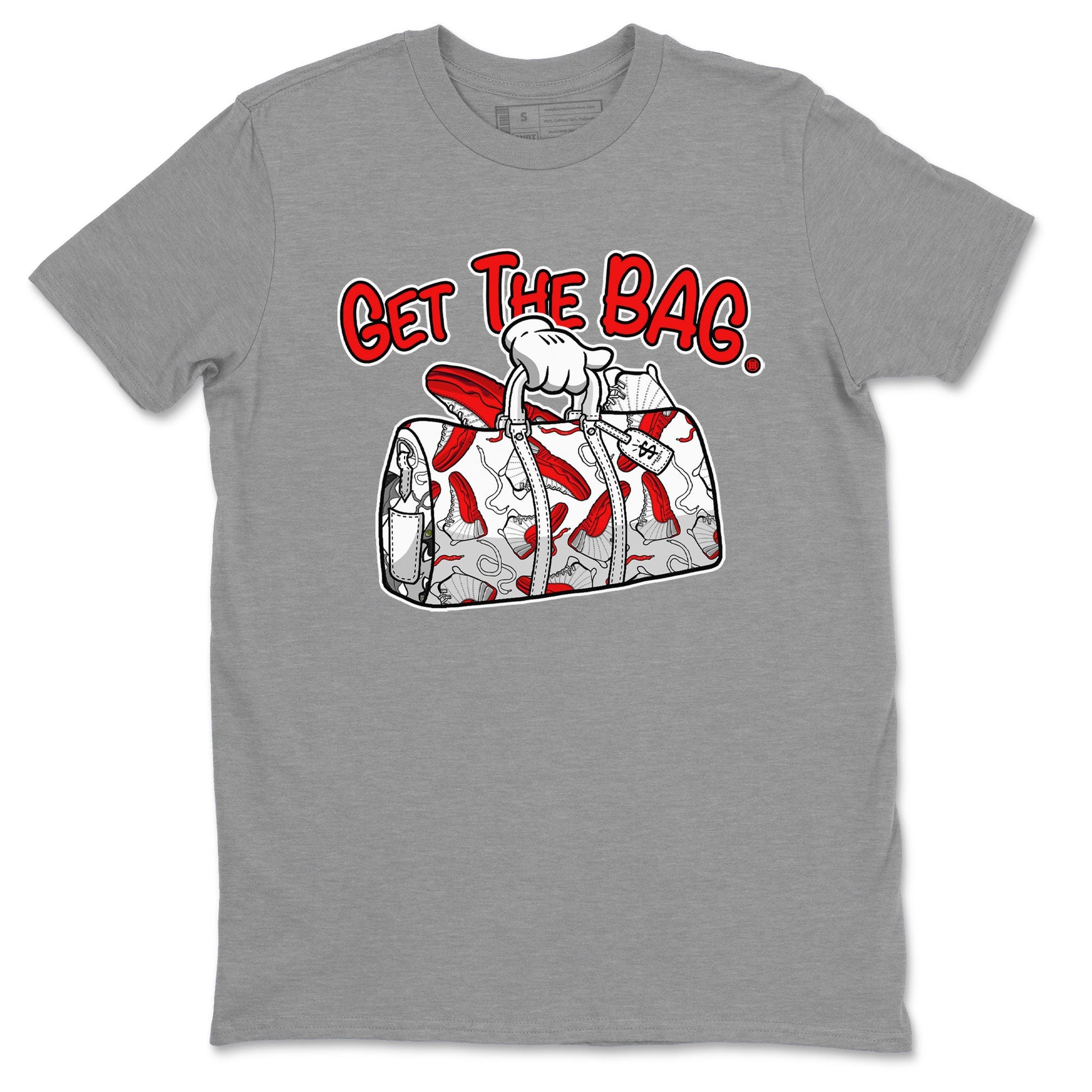 Air Jordan 12 Retro Cherry shirt to match jordans Get The Bag sneaker tees Air Jordan 12 Cherry SNRT Sneaker Release Tees Crew Neck T-ShirtUnisex Heather Grey 2 T-Shirt