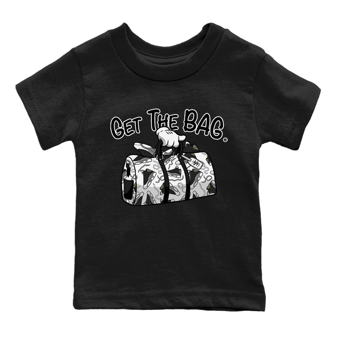 Air Jordan 13 Black Flint Sneaker Match Tees Get The Bag Sneaker Tees Air Jordan 13 Retro Black Flint Sneaker Release Tees Kids Shirts Black 2