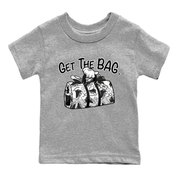 Air Jordan 13 Black Flint Sneaker Match Tees Get The Bag Sneaker Tees Air Jordan 13 Retro Black Flint Sneaker Release Tees Kids Shirts Heather Grey 2