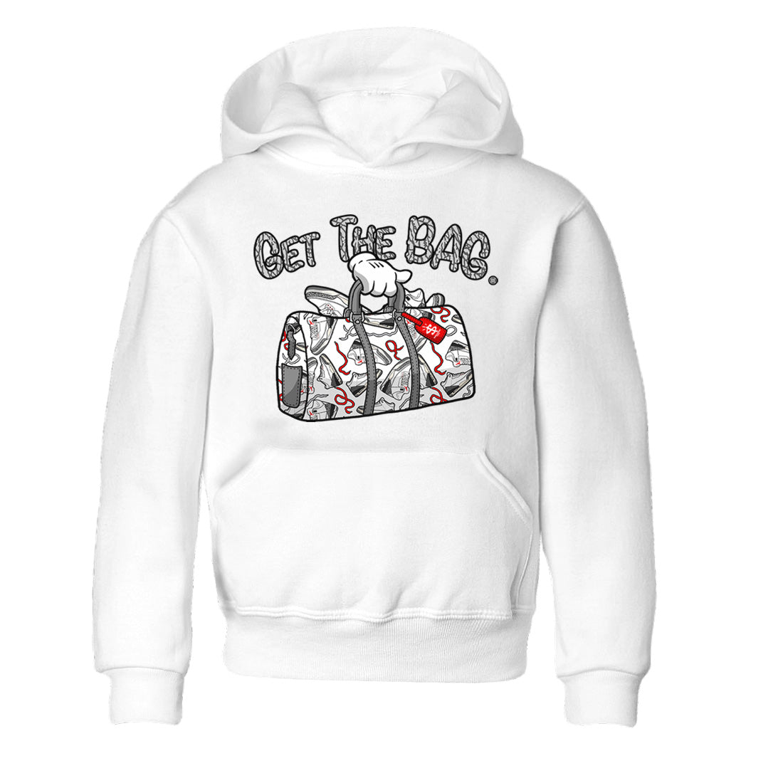 Air Jordan 3 White Cement Sneaker Match Tees Get The Bag Sneaker Tees Air Jordan 3 Retro White Cement Sneaker Release Tees Kids Shirts White 2