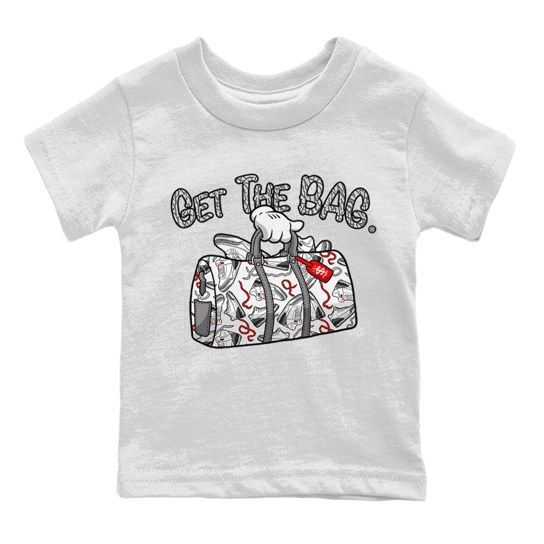 Air Jordan 3 White Cement Sneaker Match Tees Get The Bag Sneaker Tees Air Jordan 3 Retro White Cement Sneaker Release Tees Kids Shirts White 2