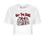 Jordan 4 Red Cement Tees Outfits Get The Bag Sneaker Tees Air Jordan 4 Red Cement Sneaker Release Tees Women's Shirts White 2