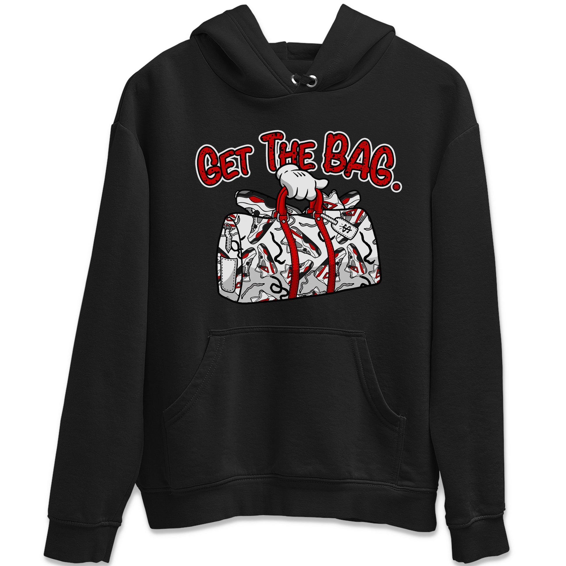 Jordan 4 Red Cement Tees Outfits Get The Bag Sneaker Tees Air Jordan 4 Red Cement Sneaker Release Tees Unisex Shirts Black 2