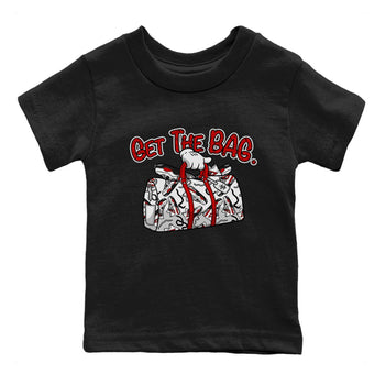 Jordan 4 Red Cement Tees Outfits Get The Bag Sneaker Tees Air Jordan 4 Red Cement Sneaker Release Tees Kids Shirts Black 2