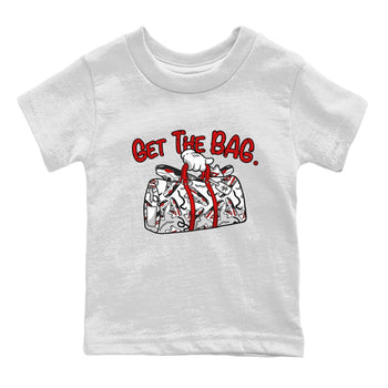 Jordan 4 Red Cement Tees Outfits Get The Bag Sneaker Tees Air Jordan 4 Red Cement Sneaker Release Tees Kids Shirts White 2