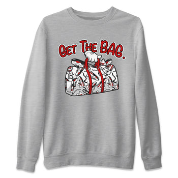 Jordan 4 Red Cement Tees Outfits Get The Bag Sneaker Tees Air Jordan 4 Red Cement Sneaker Release Tees Unisex Shirts Heather Grey 2