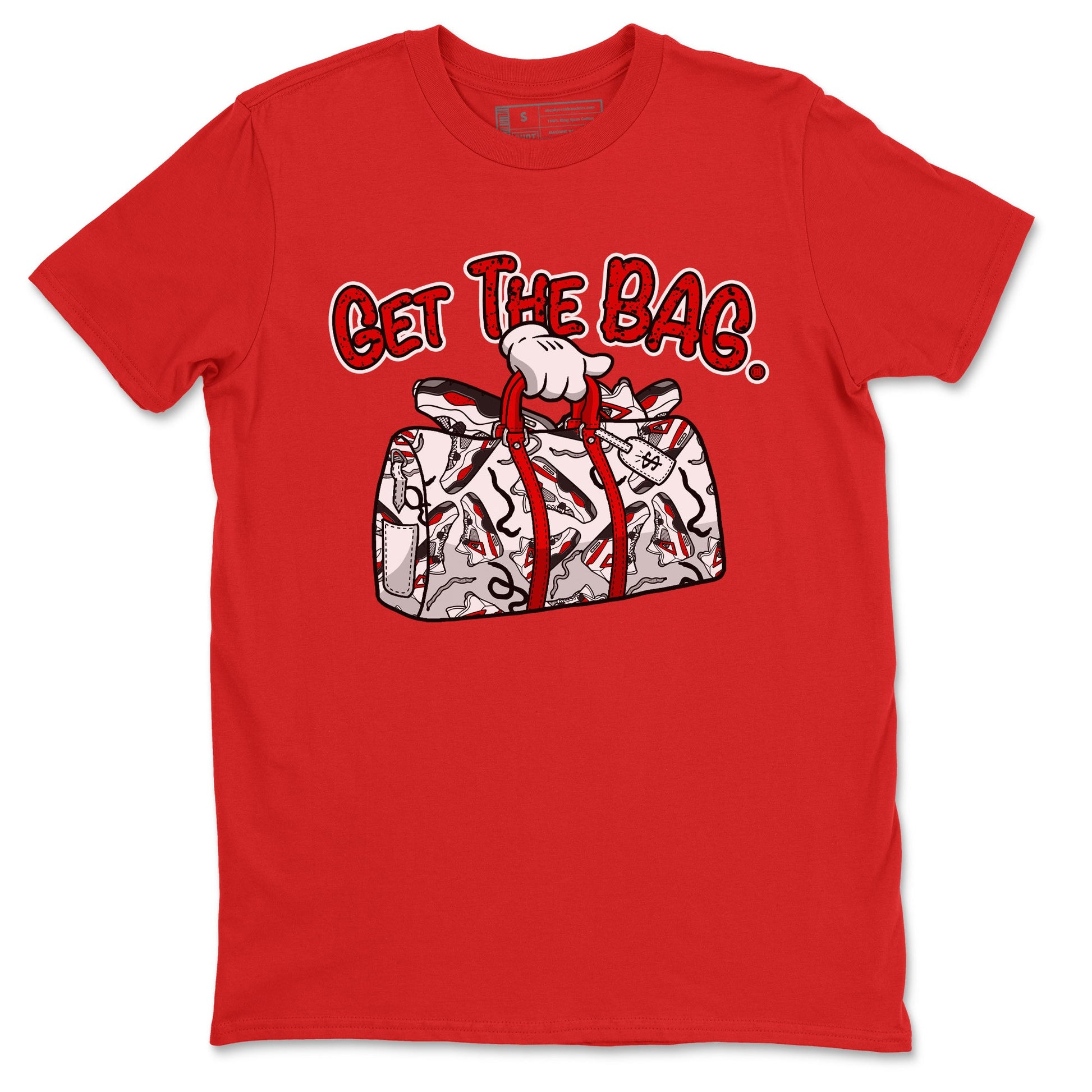 Jordan 4 Red Cement Tees Outfits Get The Bag Sneaker Tees Air Jordan 4 Red Cement Sneaker Release Tees Unisex Shirts Red 2
