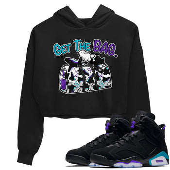 AJ6 Aqua Sneaker Match Tees Get The Bag Sneaker Tees Air Jordan 6 Aqua SNRT Sneaker Release Tees Women's Shirts Black 1