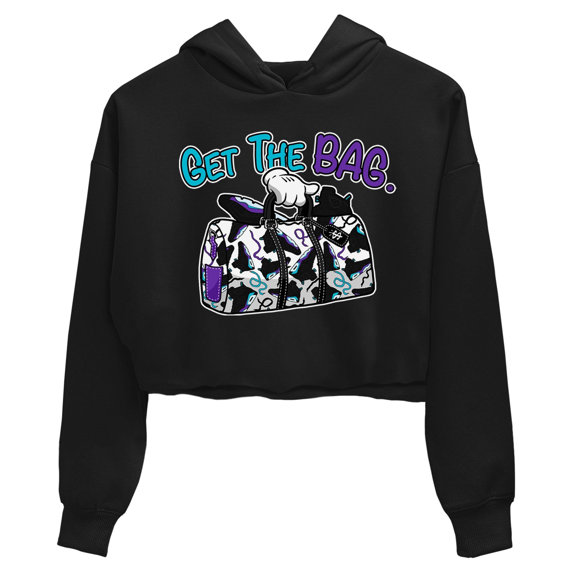 AJ6 Aqua Sneaker Match Tees Get The Bag Sneaker Tees Air Jordan 6 Aqua SNRT Sneaker Release Tees Women's Shirts Black 2