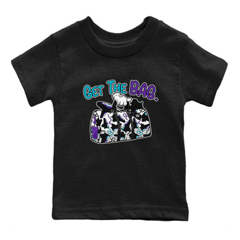 AJ6 Aqua Sneaker Match Tees Get The Bag Sneaker Tees Air Jordan 6 Aqua SNRT Sneaker Release Tees Kids and Baby Youth Shirts Black 2