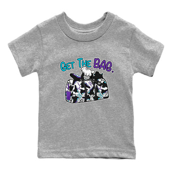 AJ6 Aqua Sneaker Match Tees Get The Bag Sneaker Tees Air Jordan 6 Aqua SNRT Sneaker Release Tees Kids and Baby Youth Shirts Heather Grey 2