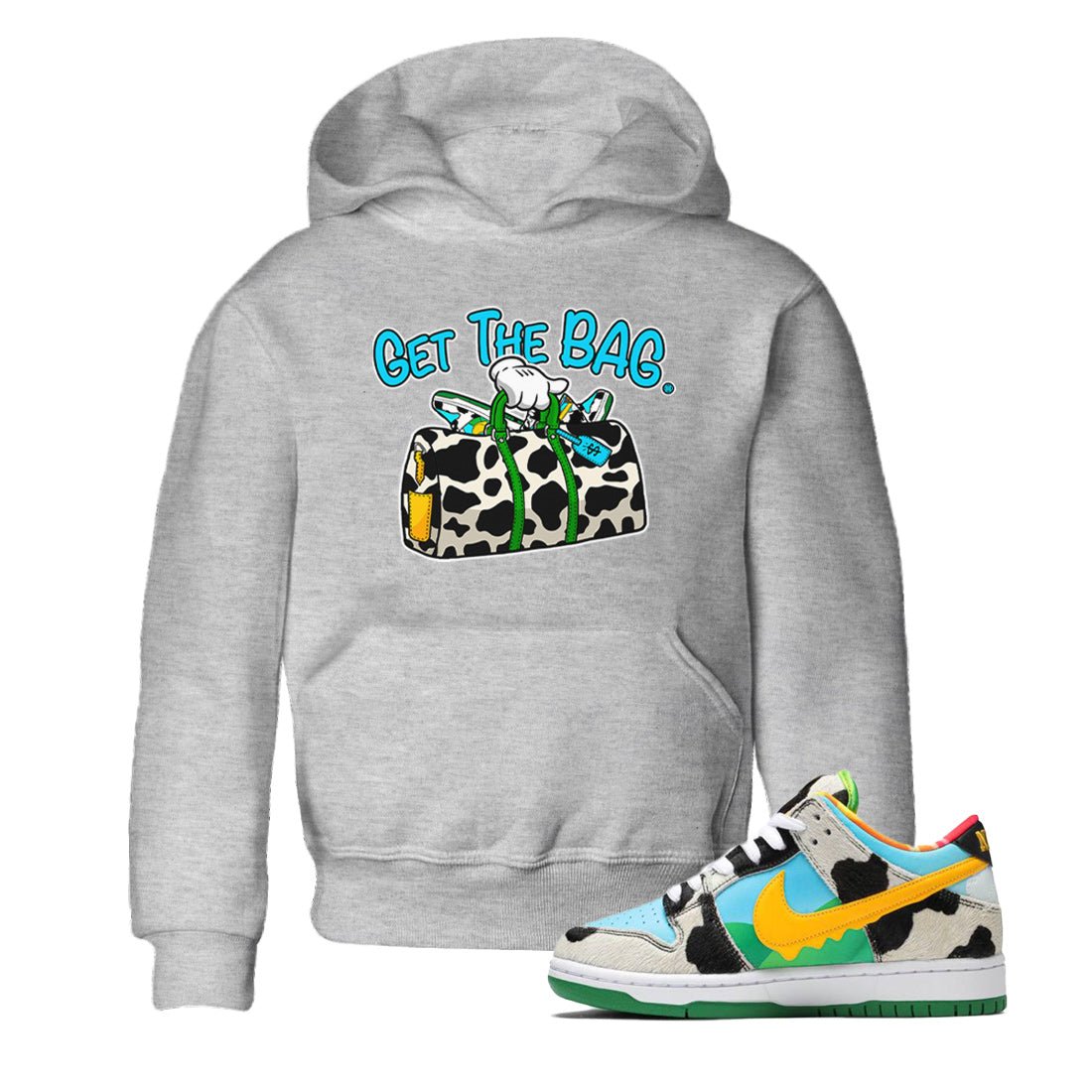 Dunk Chunky Dunky Tee Get The Bag Sneaker Tees Dunk Chunky Dunky Sneaker Release Tees Kids Shirts Heather Grey 1
