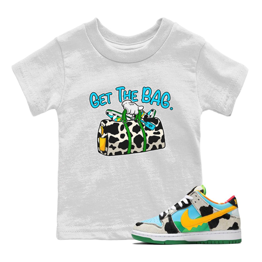 Dunk Chunky Dunky Tee Get The Bag Sneaker Tees Dunk Chunky Dunky Sneaker Release Tees Kids Shirts White 1