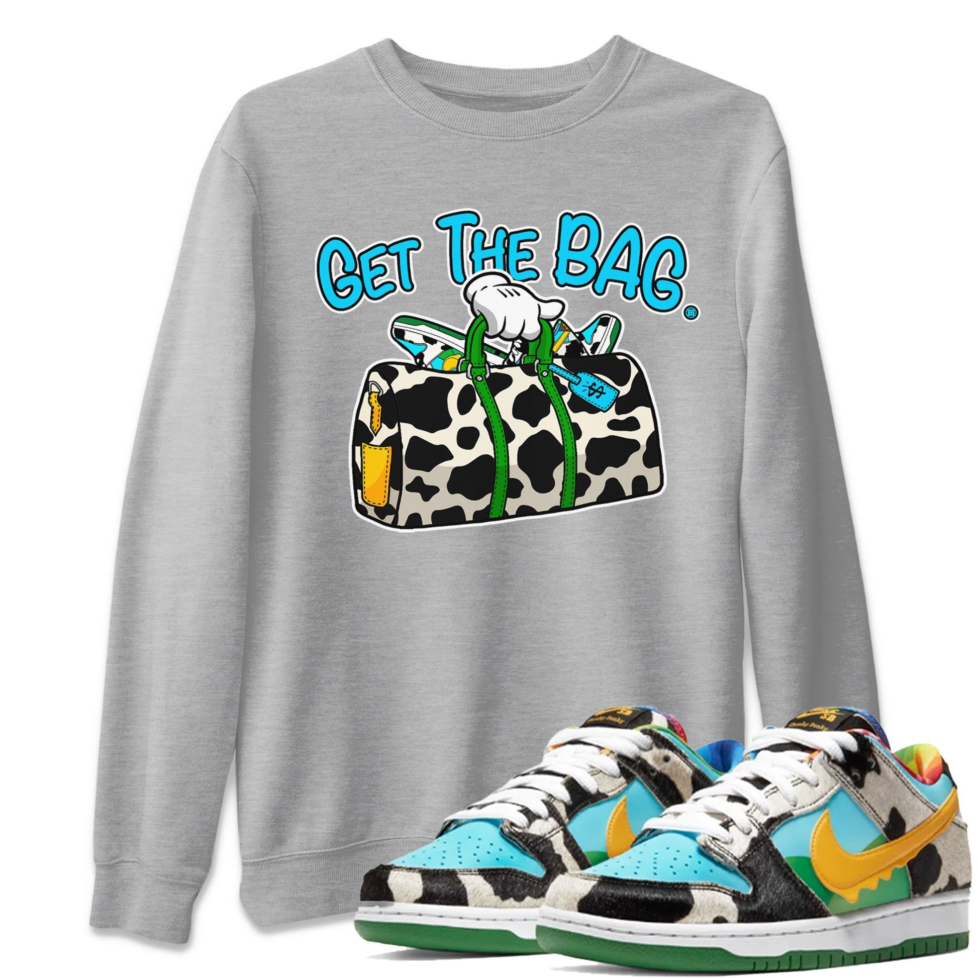 Dunk Chunky Dunky Tee Get The Bag Sneaker Tees Dunk Chunky Dunky Sneaker Release Tees Unisex Shirts Heather Grey 1
