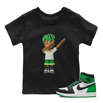 Air Jordan 1 Celtics Sneaker Match Tees Get'em Boy Sneaker Tees AJ1 High OG Lucky Green Sneaker Release Tees Kids Shirts Black 1
