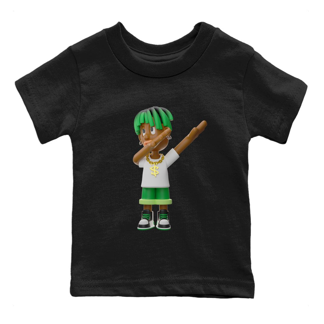 Air Jordan 1 Celtics Sneaker Match Tees Get'em Boy Sneaker Tees AJ1 High OG Lucky Green Sneaker Release Tees Kids Shirts Black 2