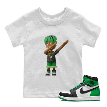 Air Jordan 1 Celtics Sneaker Match Tees Get'em Boy Sneaker Tees AJ1 High OG Lucky Green Sneaker Release Tees Kids Shirts White 1