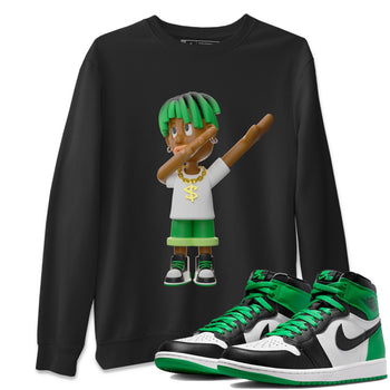 Air Jordan 1 Celtics Sneaker Match Tees Get'em Boy Sneaker Tees AJ1 High OG Lucky Green Sneaker Release Tees Unisex Shirts Black 1