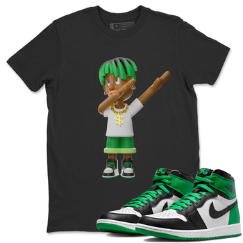 Air Jordan 1 Celtics Sneaker Match Tees Get'em Boy Sneaker Tees AJ1 High OG Lucky Green Sneaker Release Tees Unisex Shirts Black 1