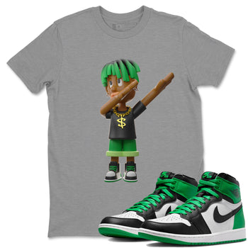 Air Jordan 1 Celtics Sneaker Match Tees Get'em Boy Sneaker Tees AJ1 High OG Lucky Green Sneaker Release Tees Unisex Shirts Heather Grey 1