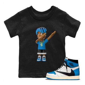 Air Jordan 1 Travis Scott Fragment Sneaker Match Tees Get'em Boy Sneaker Tees AJ1 OG High Travis Scott Fragment Sneaker Release Tees Kids Shirts Black 1