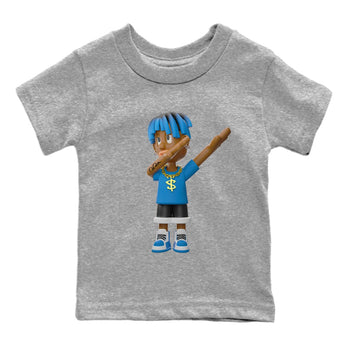 Air Jordan 1 Travis Scott Fragment Sneaker Match Tees Get'em Boy Sneaker Tees AJ1 OG High Travis Scott Fragment Sneaker Release Tees Kids Shirts Heather Grey 2