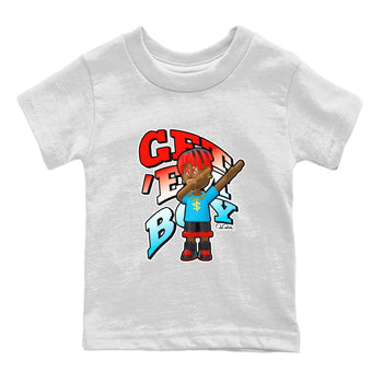 Air Jordan 1 UNC to Chicago Sneaker Match Tees Get'em Boy Sneaker Tees AJ1 UNC to Chicago Sneaker Release Tees Kids Shirts White 2
