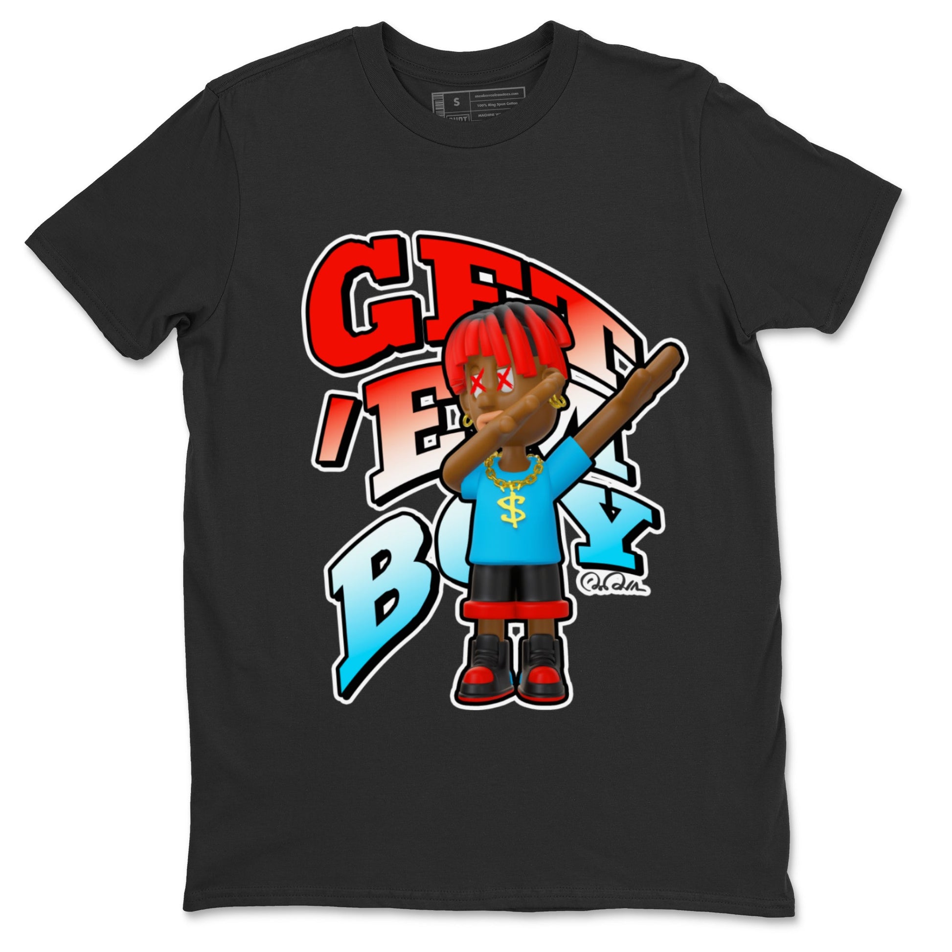 Air Jordan 1 UNC to Chicago Sneaker Match Tees Get'em Boy Sneaker Tees AJ1 UNC to Chicago Sneaker Release Tees Unisex Shirts Black 2
