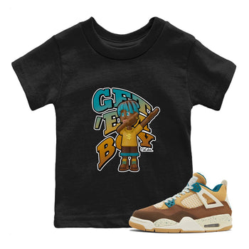 Air Jordan 4 Cacao Wow shirt to match jordans Get'em Boy sneaker tees AJ4 Cacao Wow SNRT Sneaker Release Tees Baby Toddler Black 1 T-Shirt