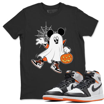 Jordan 1 Electro Orange unique Halloween sneaker tee Ghost Mouse Sneaker Tees Jordan 1 Electro Orange Sneaker Release Tees Unisex Shirts