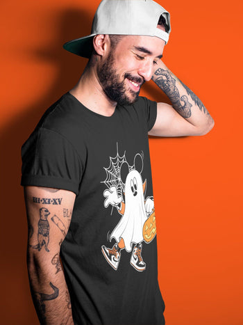 Jordan 1 Electro Orange unique Halloween sneaker tee Ghost Mouse Sneaker Tees Jordan 1 Electro Orange Sneaker Release Tees Unisex Shirts