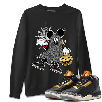 Jordan 3 Black Gold unique Halloween sneaker tee Ghost Mouse Sneaker Tees Jordan 3 Black Gold Sneaker Release Tees Unisex Shirts