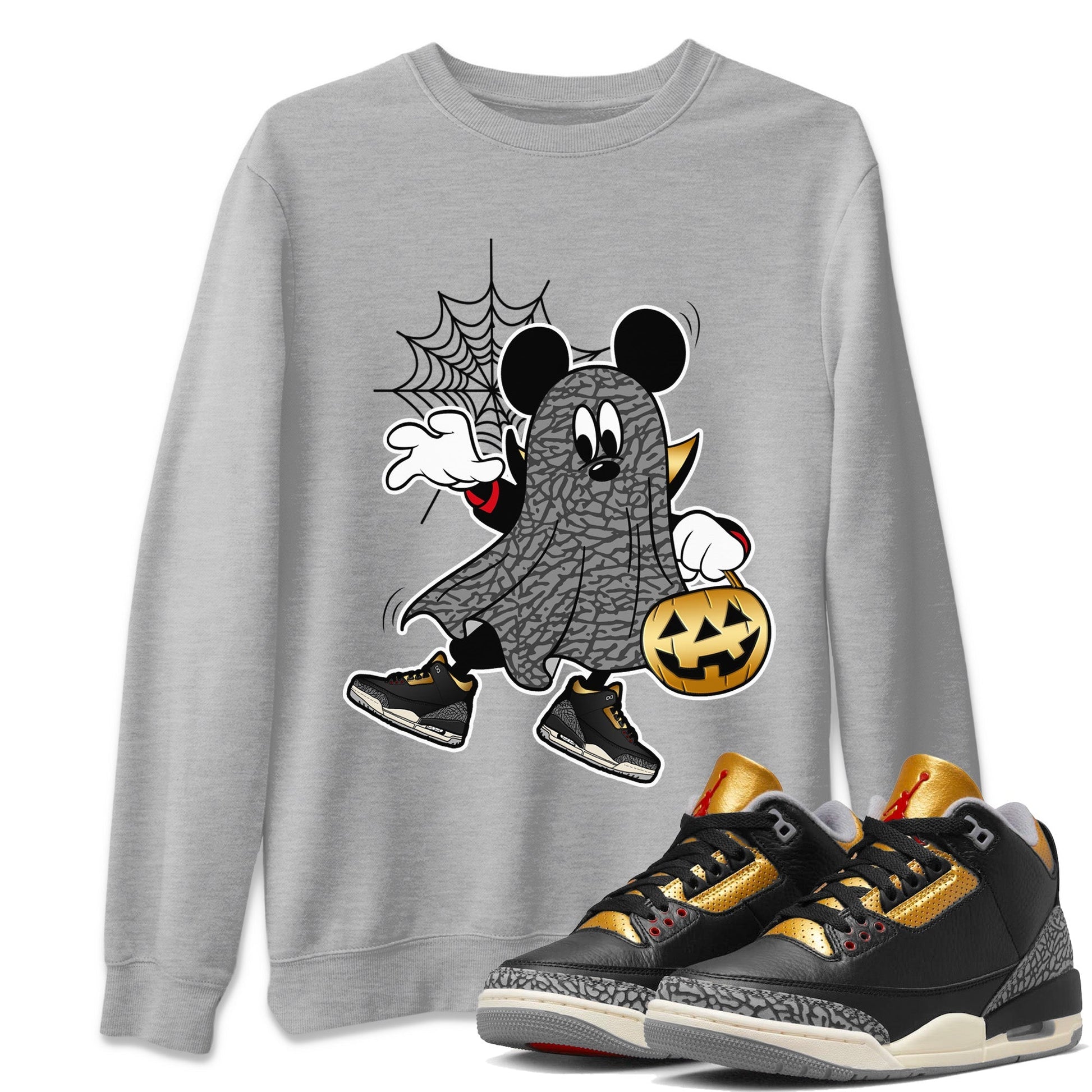 Jordan 3 Black Gold unique Halloween sneaker tee Ghost Mouse Sneaker Tees Jordan 3 Black Gold Sneaker Release Tees Unisex Shirts