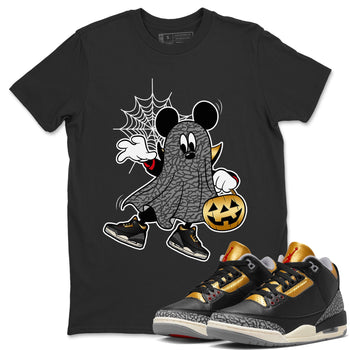 Jordan 3 Black Gold unique Halloween sneaker tee Ghost Mouse Sneaker Tees Jordan 3 Black Gold Sneaker Release Tees Unisex Shirts