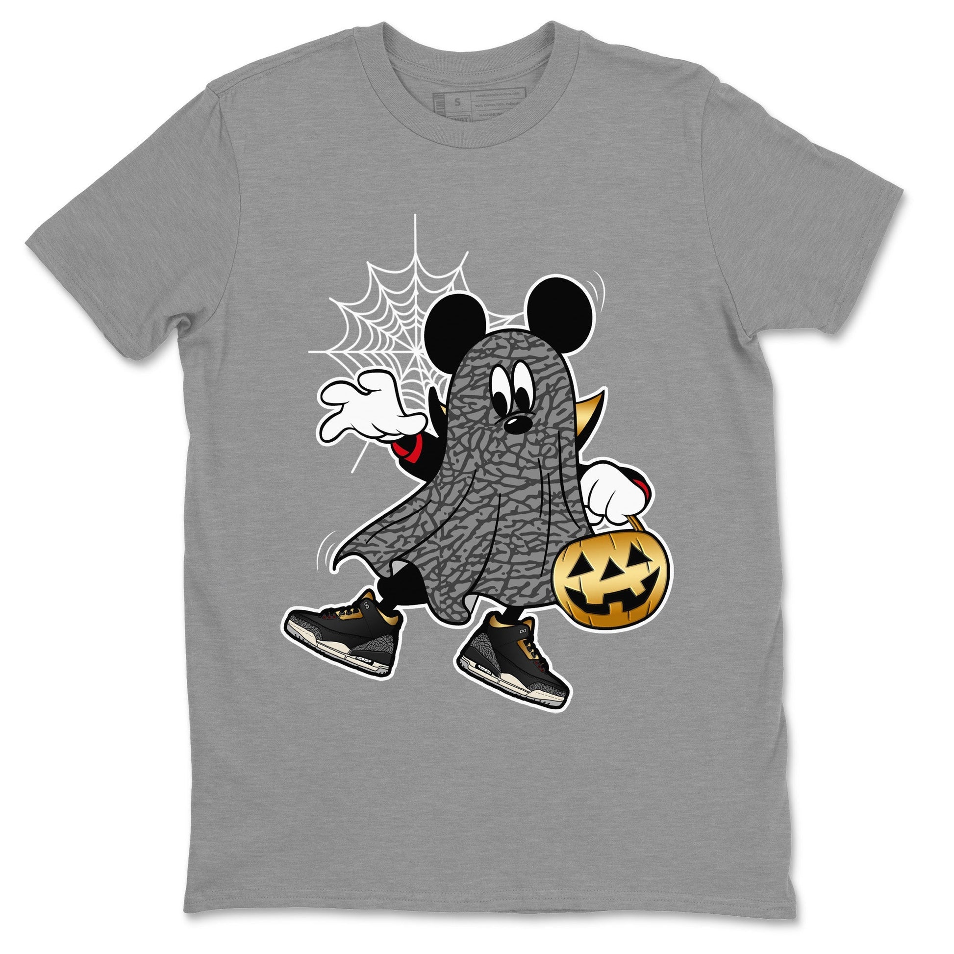 Jordan 3 Black Gold unique Halloween sneaker tee Ghost Mouse Sneaker Tees Jordan 3 Black Gold Sneaker Release Tees Unisex Shirts