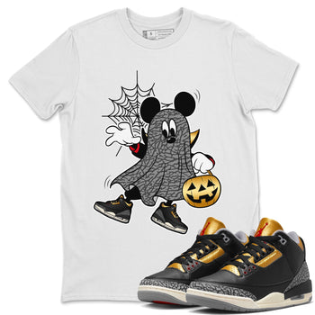 Jordan 3 Black Gold unique Halloween sneaker tee Ghost Mouse Sneaker Tees Jordan 3 Black Gold Sneaker Release Tees Unisex Shirts