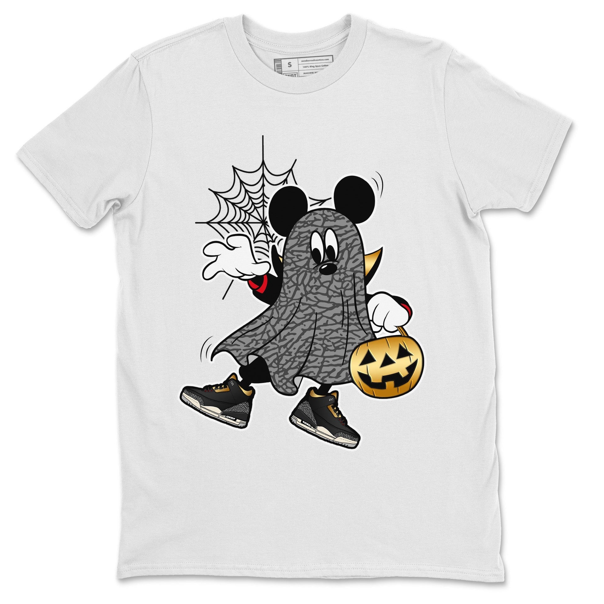 Jordan 3 Black Gold unique Halloween sneaker tee Ghost Mouse Sneaker Tees Jordan 3 Black Gold Sneaker Release Tees Unisex Shirts