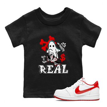 Air Jordan 1 University Red shirt to match jordans Ghost Skater sneaker tees Air Jordan 1 University Red SNRT Sneaker Tees Casual Crew Neck T-Shirt Baby Toddler Black 1 T-Shirt