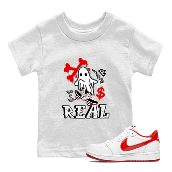 Air Jordan 1 University Red shirt to match jordans Ghost Skater sneaker tees Air Jordan 1 University Red SNRT Sneaker Tees Casual Crew Neck T-Shirt Baby Toddler White 1 T-Shirt