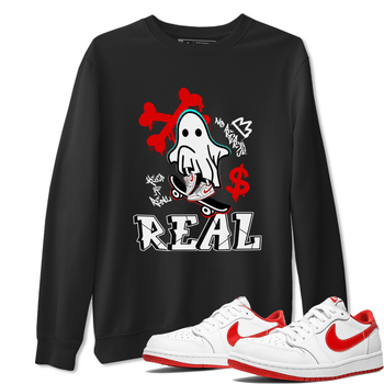Air Jordan 1 University Red shirt to match jordans Ghost Skater sneaker tees Air Jordan 1 University Red SNRT Sneaker Tees Casual Crew Neck T-Shirt Unisex Black 1 T-Shirt