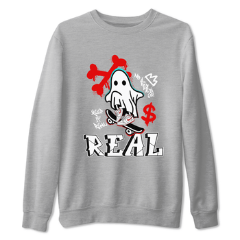 Air Jordan 1 University Red shirt to match jordans Ghost Skater sneaker tees Air Jordan 1 University Red SNRT Sneaker Tees Casual Crew Neck T-Shirt Unisex Heather Grey 2 T-Shirt
