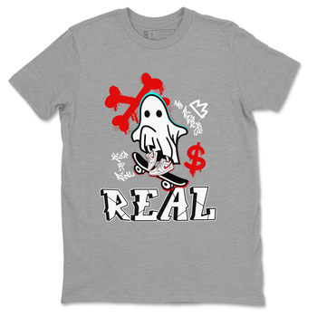 Air Jordan 1 University Red shirt to match jordans Ghost Skater sneaker tees Air Jordan 1 University Red SNRT Sneaker Tees Casual Crew Neck T-Shirt Unisex Heather Grey 2 T-Shirt