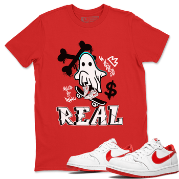 Air Jordan 1 University Red shirt to match jordans Ghost Skater sneaker tees Air Jordan 1 University Red SNRT Sneaker Tees Casual Crew Neck T-Shirt Unisex Red 1 T-Shirt