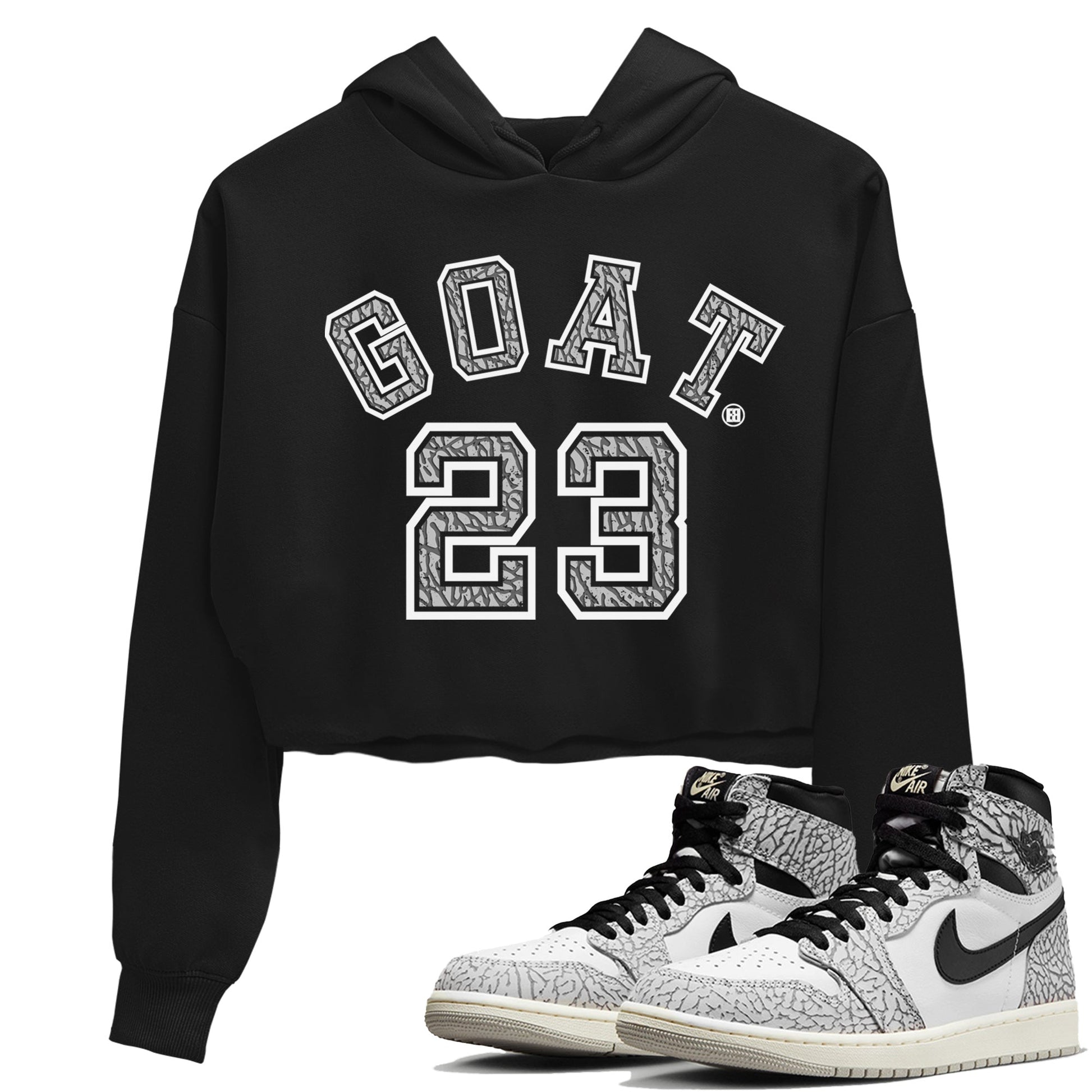 Jordan 1 White Cement Sneaker Match Tees Goat 23 Sneaker Tees Jordan 1 White Cement Sneaker Release Tees Women's Shirts