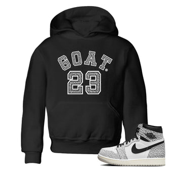 Jordan 1 White Cement Sneaker Match Tees Goat 23 Sneaker Tees Jordan 1 White Cement Sneaker Release Tees Kids Shirts